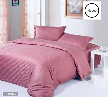 Satin Stripes queen size bedsheet (size-90*100 inches)-thumb0
