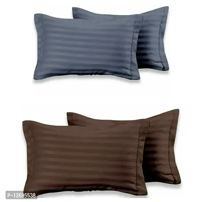 Solid Stripes Pillow Covers (2 Pairs)-thumb0