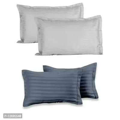 Solid Stripes Pillow Covers (2 Pairs)