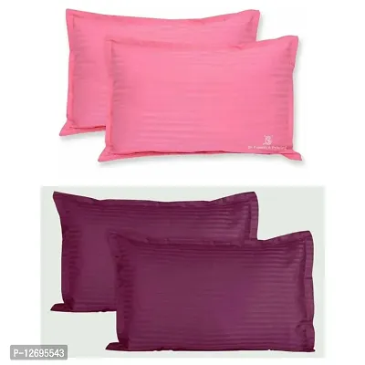 Solid Stripes Pillow Covers (2 Pairs)