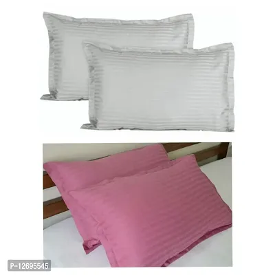 Solid Stripes Pillow Covers (2 Pairs)