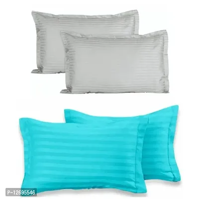 Solid Stripes Pillow Covers (2 Pairs)