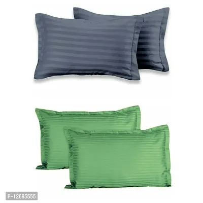 Solid Stripes Pillow Covers (2 Pairs)