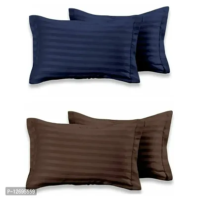 Solid Stripes Pillow Covers (2 Pairs)