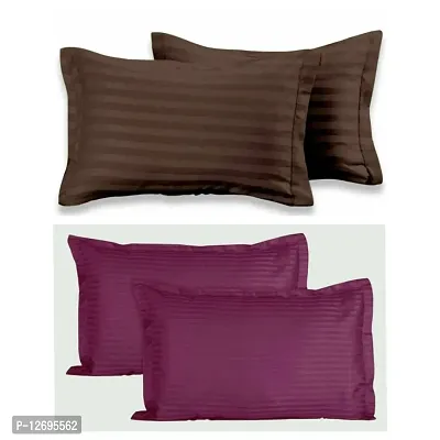 Solid Stripes Pillow Covers (2 Pairs)
