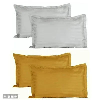 Solid Stripes Pillow Covers (2 Pairs)