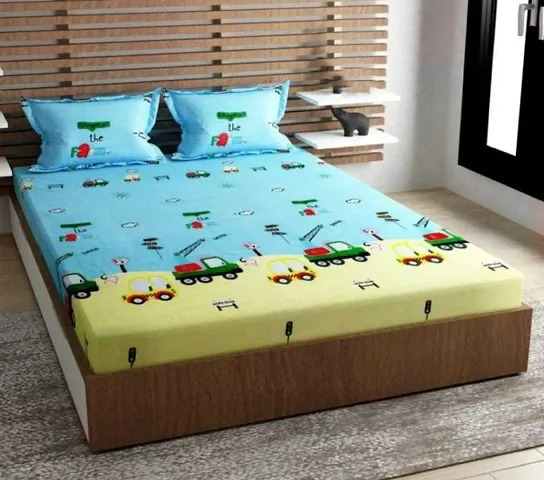 Printed Glace Cotton King Size Bedsheet