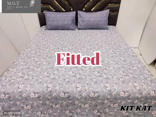 King size Elastic fitted bedsheet with 2 pillow covers (fits upto10 inch mattress)