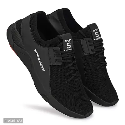 Black mens sport shoes-thumb3
