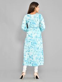 Stylish Rayon Turquoise Dye Print Kurta-thumb2