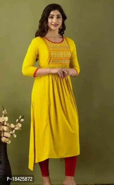 Stylish Cotton A-Line Casual Stitched Kurta For Women