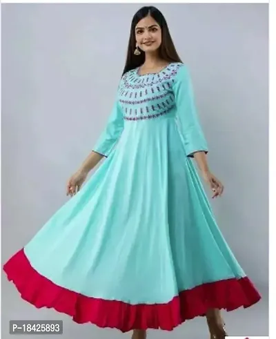 Stylish Cotton Anarkali Casual Stitched Kurta For Women-thumb0