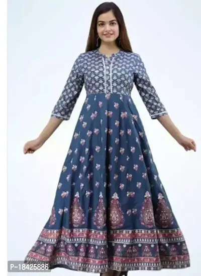 Stylish Cotton Anarkali Casual Stitched Kurta For Women