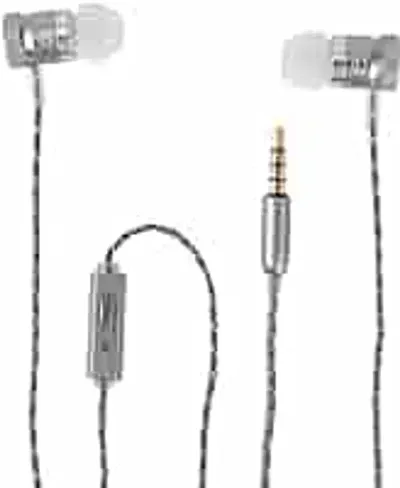 Stylish Grey In-ear Wired Headphone With Microphone