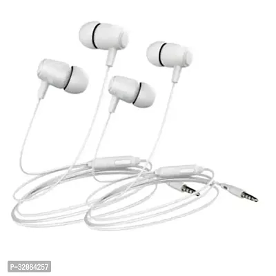 Stylish White In-ear Wired Headphone With Microphone-thumb0