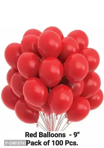 Clapcart Pack Of 100 Red Colour Large Balloon Red Balloon For Birthday Anniversary Party Decoration-thumb0