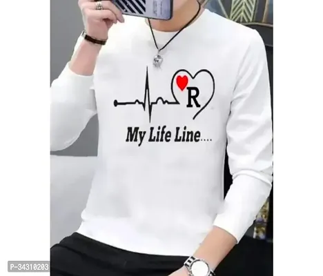 Reliable White Polyester Printed Round Neck Tees For Men-thumb0