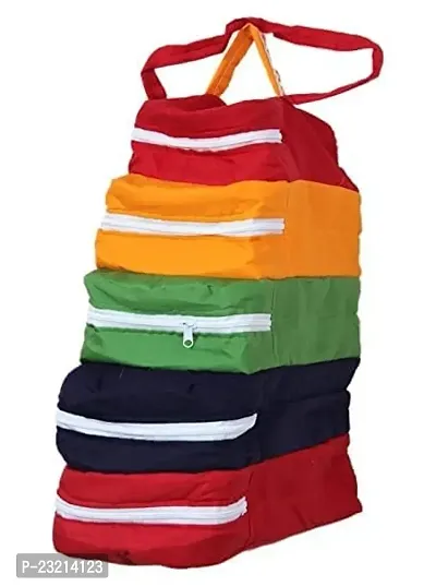 ANAZONKART (TM) Multi uses 5-Tier Hanging Parachuete Fabrics Shoe Bag Organizer, Cover, Protector, Travelling Bag Multicolour Pack of 1 Piece-thumb3