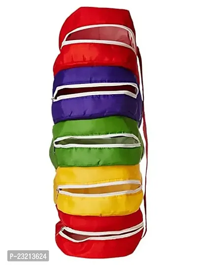 Anazonkart(TM) Multi uses 5-Tier Hanging Parachuete Fabrics Shoe Bag Organizer, Cover, Protector, Travelling Bag Multicolour Pack of 1 Piece-thumb3