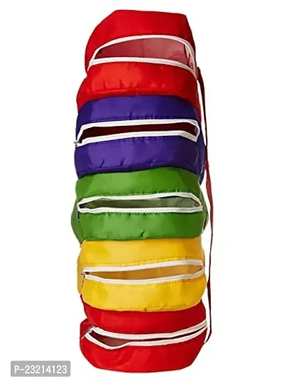 ANAZONKART (TM) Multi uses 5-Tier Hanging Parachuete Fabrics Shoe Bag Organizer, Cover, Protector, Travelling Bag Multicolour Pack of 1 Piece-thumb4