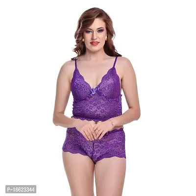 Solid Net Bra & Panty Set