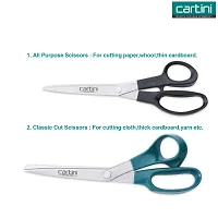 Godrej Cartini Multipurpose Scissors for Home & Office, Cutting Paper, Wool and Thick Cardboard? (All Purpose & Classic Cut Scissors, Pack of 2)-thumb2