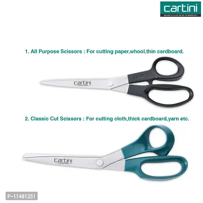 Godrej Cartini Multipurpose Scissors for Home & Office, Cutting Paper, Wool and Thick Cardboard? (All Purpose & Classic Cut Scissors, Pack of 2)-thumb3