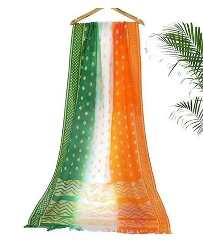 Trendy Banarasi Silk Tiranga Dupatta/Tricolor Dupatta For Women