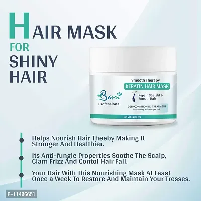 Keratin Hair Mask 200 Ml - For Intense Damaged Hair Repair - Salon Like Hair Spa At Your Home - For Dry And Damaged Hair-thumb2