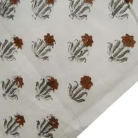 COTTON QUILT Cotton Fabric Hand Block Printed Fabric Craft Making Sewing Dress Material Voile Fabric Hand Block Printed Fabric Handmade (1.5m, White-Orange)-thumb4