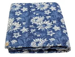 Cotton Quilt Women?s Clothing Fabric Indigo Blue Hand Block Printed Fabric,by The Yard Natural Vegetable Blue CDHIF#89-thumb3