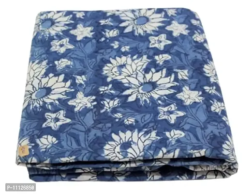 Cotton Quilt Women?s Clothing Fabric Indigo Blue Hand Block Printed Fabric,by The Yard Natural Vegetable Blue CDHIF#89-thumb4