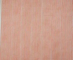 COTTON QUILT Sanganeri Bagru Block Print 100% | Shirt Fabric, Cloth Making Sewing | Hand Made Striped | Light Weight Cotton Fabric (2M, Orange x White)-thumb4