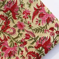 Cotton Quilt Floral Printed Dress Making Fabric Block Print Soft Cotton Fabric (Red, Pink, Green, 20 Meter)?Unstitched Voile Cotton Fabric Bagru Jaipuri Print Fabric Multi Color CDHBF#161-thumb3