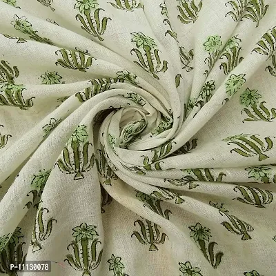 COTTON QUILT by Meter Voile Cotton Garment Fabric Cloth Material Fabric Floral Printed Hand Block Printed Fabric Natural Vegetable Color (1m) CQHBF#737-1m