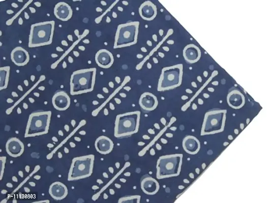 Cotton Quilt Girls' Dressmaking Sewing Fabric Block Print Fabric 100% Cotton Fabric,by The Yard Natural Indigo Blue CDHIF#108