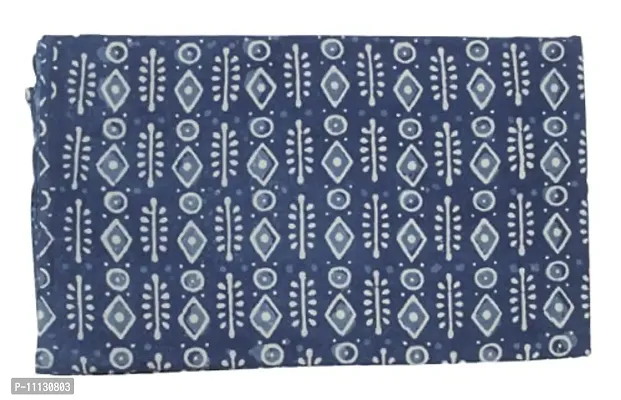 Cotton Quilt Girls' Dressmaking Sewing Fabric Block Print Fabric 100% Cotton Fabric,by The Yard Natural Indigo Blue CDHIF#108-thumb2