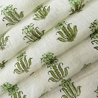 COTTON QUILT by Meter Voile Cotton Garment Fabric Cloth Material Fabric Floral Printed Hand Block Printed Fabric Natural Vegetable Color (1m) CQHBF#737-1m-thumb2