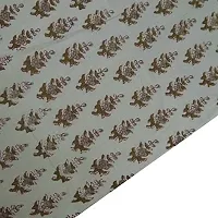 COTTON QUILT Cotton Fabric Hand Block Printed Fabric Craft Making Sewing Dress Material Voile Fabric Hand Block Printed Fabric Handmade (5m, White-Brown)-thumb1