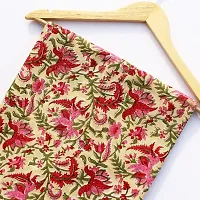 Cotton Quilt Floral Printed Dress Making Fabric Block Print Soft Cotton Fabric (Red, Pink, Green, 20 Meter)?Unstitched Voile Cotton Fabric Bagru Jaipuri Print Fabric Multi Color CDHBF#161-thumb1