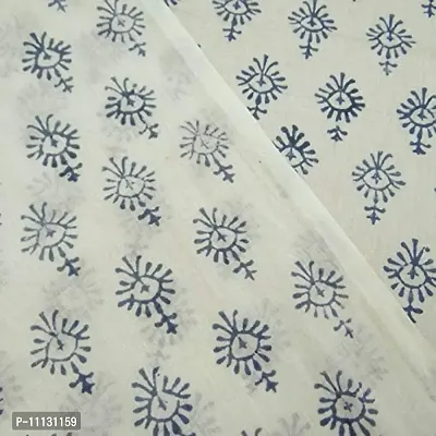 COTTON QUILT Voile Cotton Floral Jaipuri Hand Block Printed Fabric to Give Shape/Size Floral Print Fabric Running Jaipuri Hand Block Printed Women Dress Material (2.5m) CDHBF#200-2.5m-thumb5