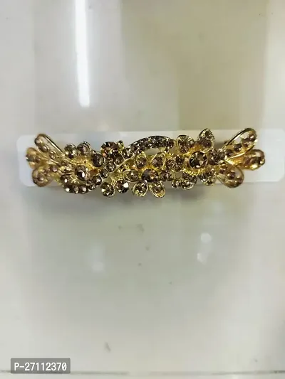 Beautiful Kundan And Stone Work Silver Hair Clip For Women