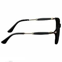 Full Rim, Metal side Trendy and Stylish Black Rectangular Sunglasses For Men & Boys With Trending Analog Watch (BLACK)-thumb4