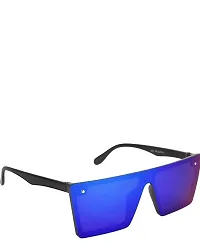 Flat Design Rectangular Sunglasses for Men & Women (BLUE)-thumb2