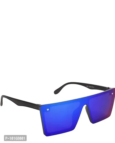 Flat Design Rectangular Sunglasses for Men & Women (BLUE)-thumb3