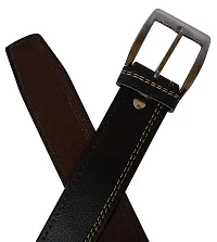 Men Black Belt , Men Black Pin Buckle Artificial Leather Belt With U V Protected Sunglasses (Brown)-thumb1