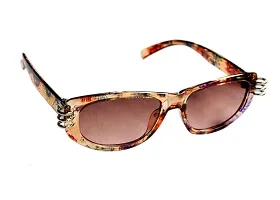 U V Protected Retro Square Sunglasses For Women & Girls (Free Size) (Brown)-thumb2