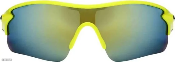 U V Protected Sports Sunglasses/Cricket Sunglasses/ Riding Sunglasses/Cycling Sunglasses (YELLOW)-thumb2