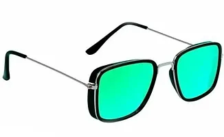 Sunglasses Combo , Men Alloy Frame Square Sunglasses ,U V Protected Combo Pack of 2 (GREEN & RED)-thumb4