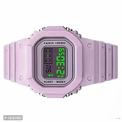 UZAK Digital Dispaly Men Wrist Watch (Pink)-thumb2